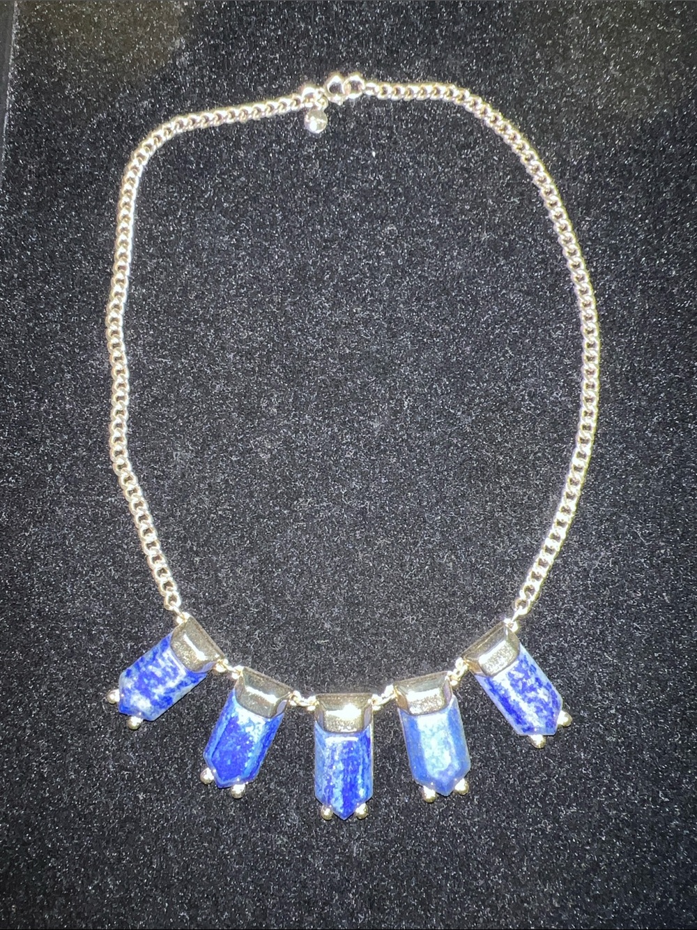 LOFT Gold-Tone Necklace with Blue Stone Pendants